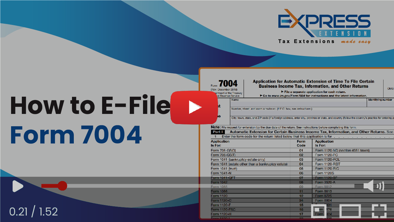 IRS 7004 Form 7004 extension 2023 Business tax extension